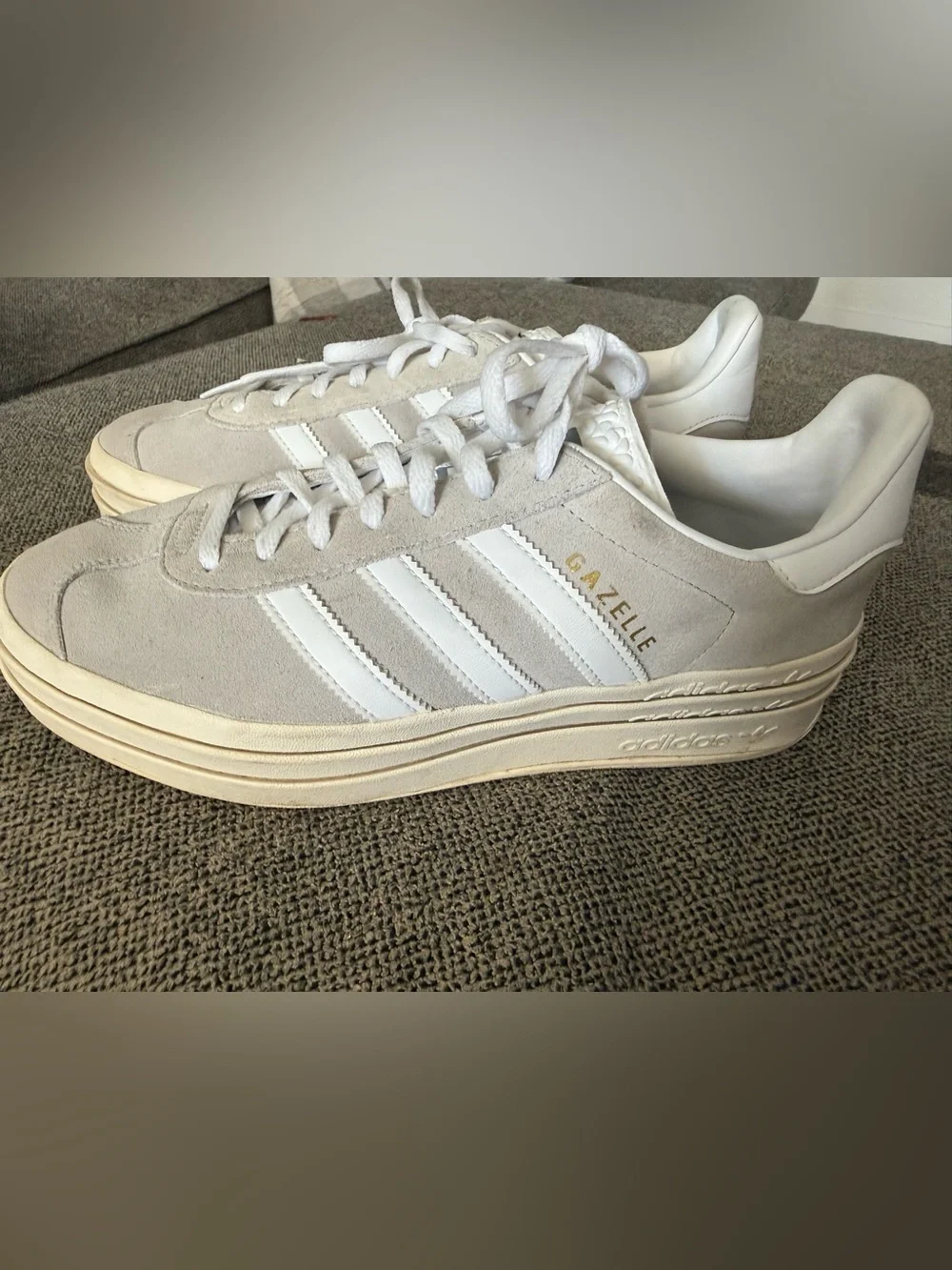 adidas Gazelle Women’s Suede Sneakers in Off-White and White